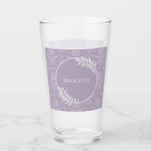 Copo De Pint Vidro Personalizado do Damasco Elegante de lavanda