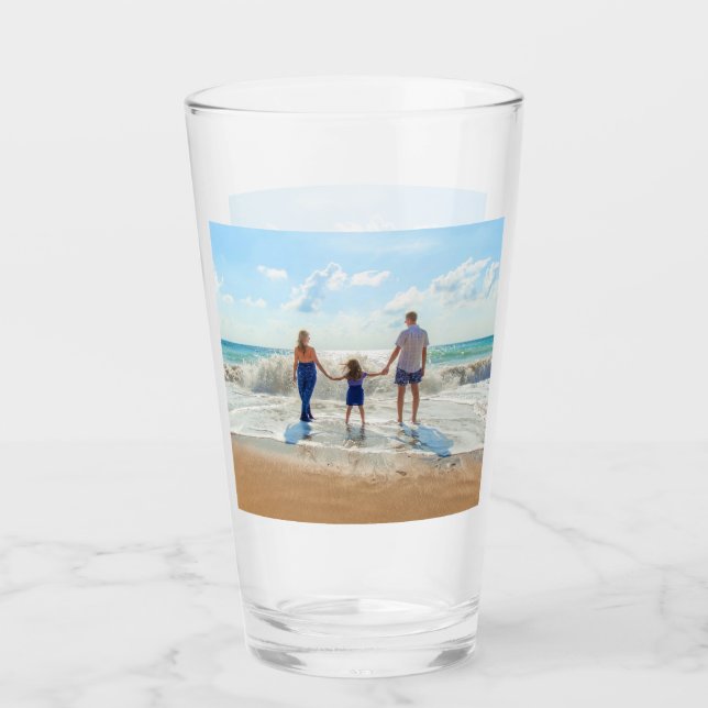 Copo De Pint Vidro personalizado personalizado de fotos com sua (Frente)