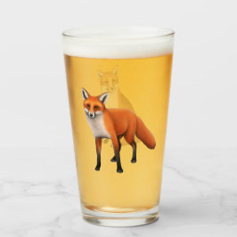 Copo De Pint Vidro selvagem do Tumbler do Fox vermelho