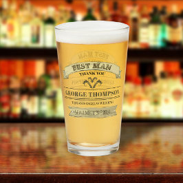 Copo De Pint Vidro Simples Clássico de Vintage Homem de Casamen