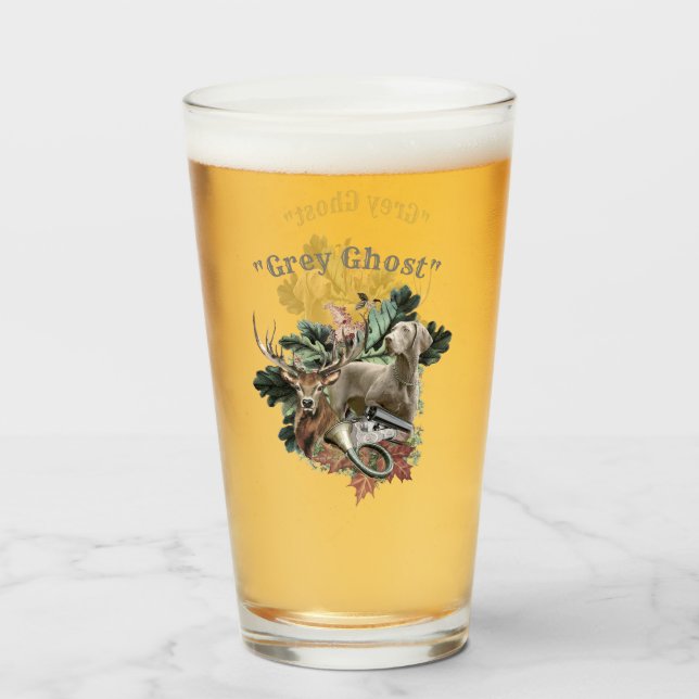 Copo De Pint Vidro Weimaraner (Frente (Preenchido))