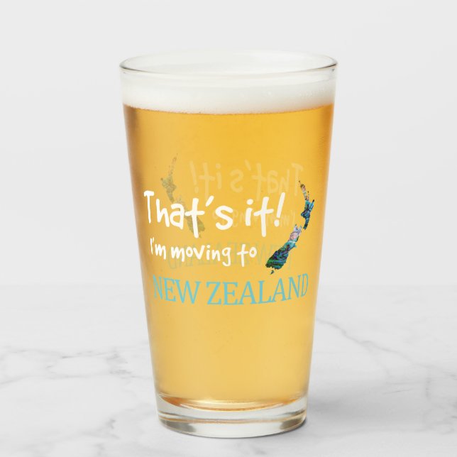 Copo De Pint Vidro ZEALAND KIWI PAUA (Frente (Preenchido))