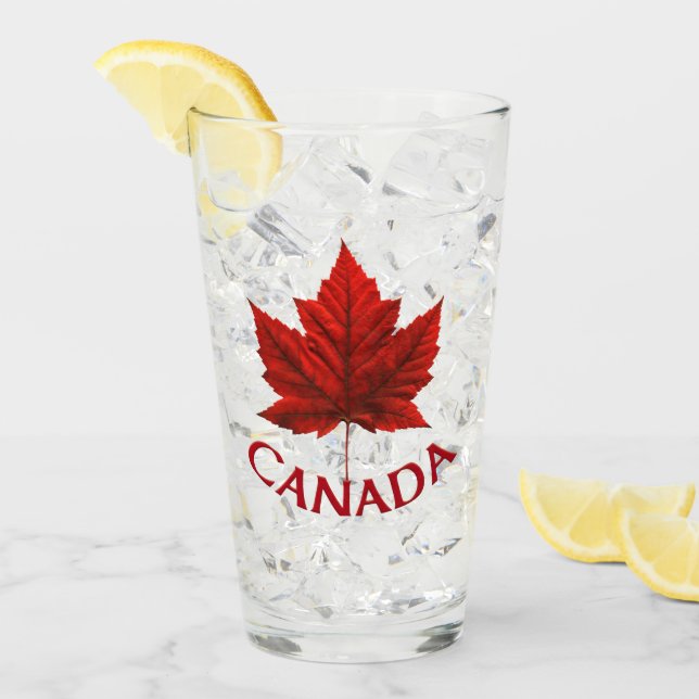 Copo De Pint Vidros de vidro da folha de bordo de Canadá Canadá (Gelo frontal)