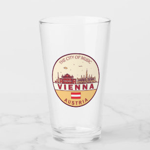 Copo De Pint Viena, Áustria, Cidade do Skyline Emblem