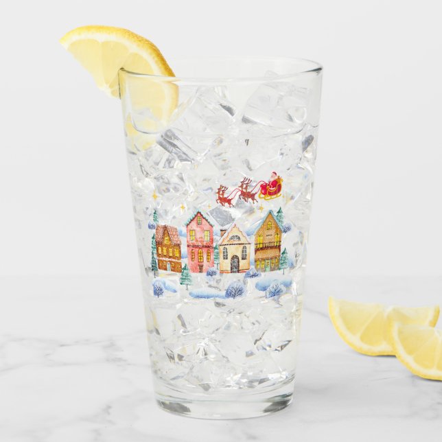 Copo De Pint Vila de Natal do Polo Norte de Santa Claus (Gelo frontal)
