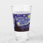 Copo De Pint Vincent Van Gogh Starry Night Vintage Fine Art<br><div class="desc">Vincent van Gogh Starry Night Fine Art Painting Starry Night Starry Night é uma pintura do artista poste-impressionista holandês Vincent van Gogh. O céu azul à noite está cheio de nuvens, estrelas e uma lua crescente brilhante. A Noite Estrelada é a única noturna na série de visões da janela do...</div>