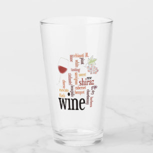 Copo De Pint Vinho Palavra Design de Vidro