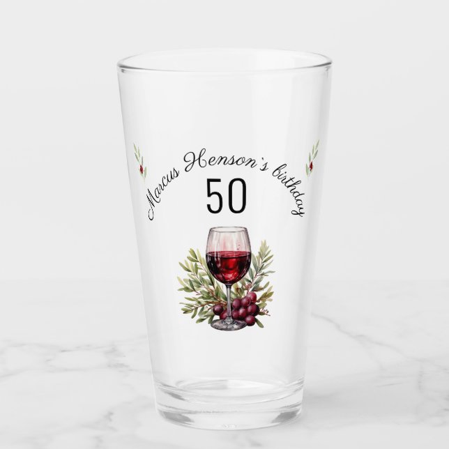 Copo De Pint Vinho Vermelho Azeitona 50º Aniversário (Frente)