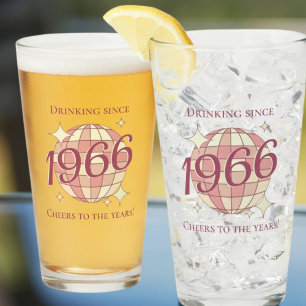 Copo De Pint Vintage 1966 60º aniversário cerveja roxa