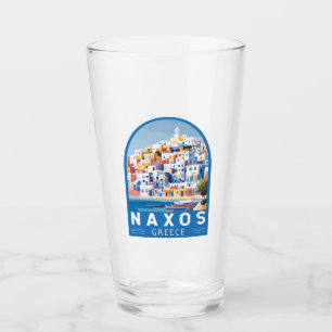 Copo De Pint Vintage de Viagem de Grécia de Ilustração de Naxo