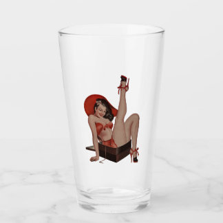 Copo De Pint Vintage Sexy Pin Up Girl Pint Bebendo Glass