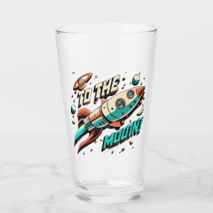 Copo De Pint Vintage to the Moon Rocket ship