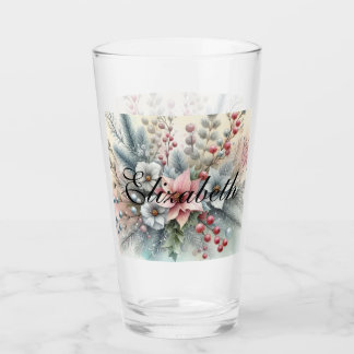 Copo De Pint Vintage Watercolor Christmas Floral and Ornaments
