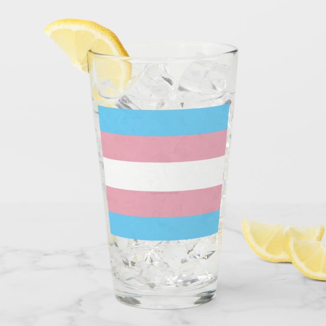 Copo De Pint Visibilidade da bandeira do orgulho transgênero da (Gelo frontal)