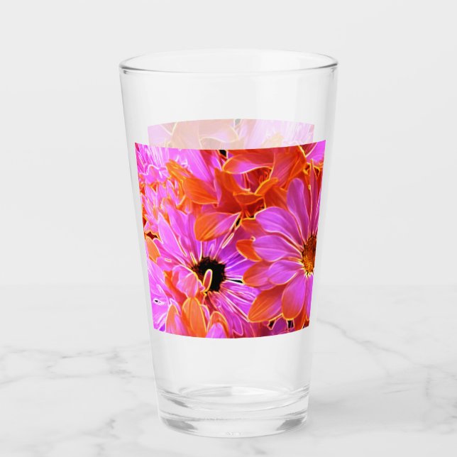 Copo De Pint Visitas Rosa e Laranja (Frente)