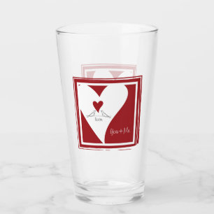 Copo De Pint Você e eu - Pássaros do Coração Vermelho Moder