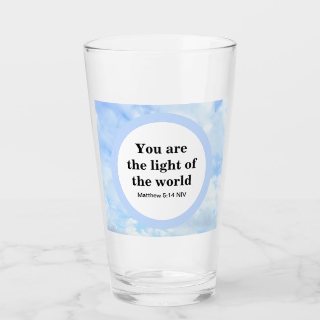 Copo De Pint Você é o Versículo Bíblico Azul Céu Cristão (Frente)