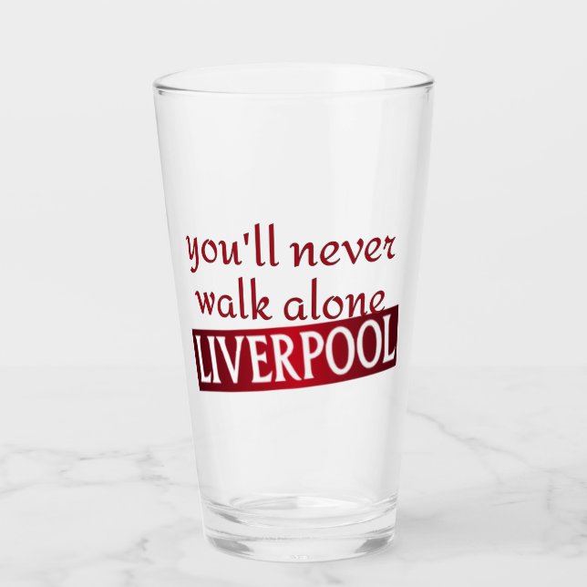 Copo De Pint Você nunca andará sozinho Liverpool (Frente)
