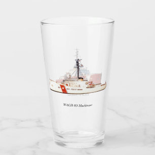 Copo De Pint WAGB 83 vidro vermelho & branco de Mackinaw