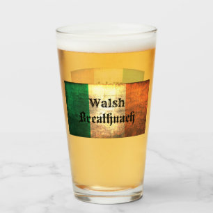 Copo De Pint Walsh Surname on Irish Flag