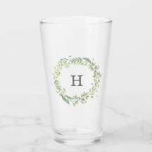 Watercolor Greenery Wreath e Monograma