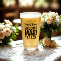 Wedding Party Groomsmaid Glass Tumbler