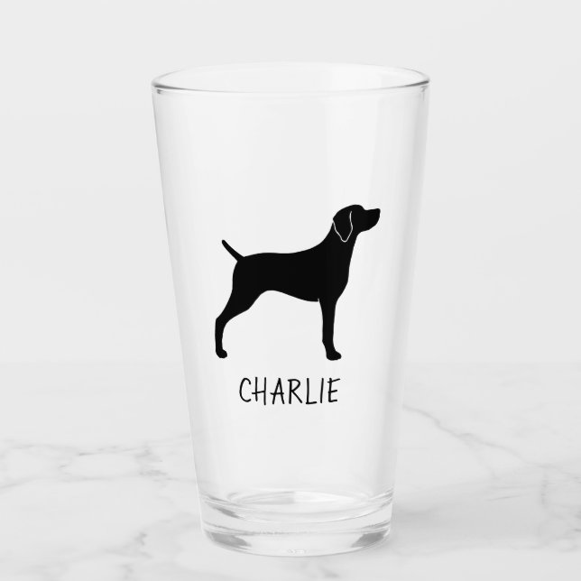 Copo De Pint Weimaraner Dog Silhouette Weim Personalizado (Frente)