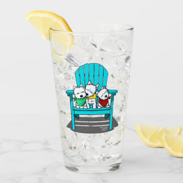 Copo De Pint Westies de praia do KiniArt (Gelo frontal)