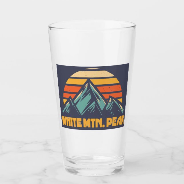 Copo De Pint White Mountain Peak California Retro Turquoise (Frente)