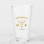 Copo De Pint Wild West Cowboy Monograma Personalizado de Padrin<br><div class="desc">Presentes personalizados para padrinhos de casamento com o antigo tema do cowboy ocidental. Decorado com chapéu de cowboy com fonte ocidental antiga. As cores do texto e do plano de fundo são editáveis usando a Ferramenta Design para ajustado da sua ocasião. Obtenha este presente personalizado para casamento, despedida de solteiro,...</div>