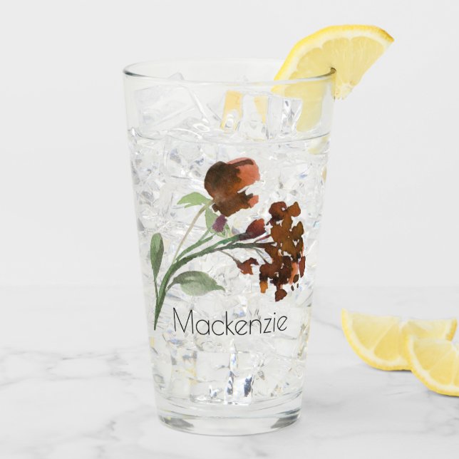 Copo De Pint Wildbloom | Terracotta Orange Bohemian Personaliza (Gelo traseiro)