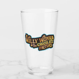 Copo De Pint Willy Wonka e o logotipo da fábrica de chocolate