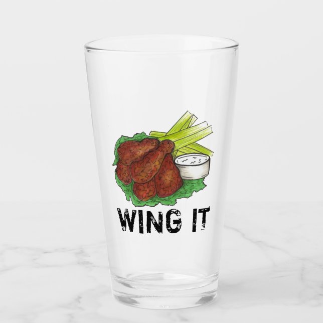 Copo De Pint Wing It Spicey CHURRASCO Buffalo Galinha (Frente)