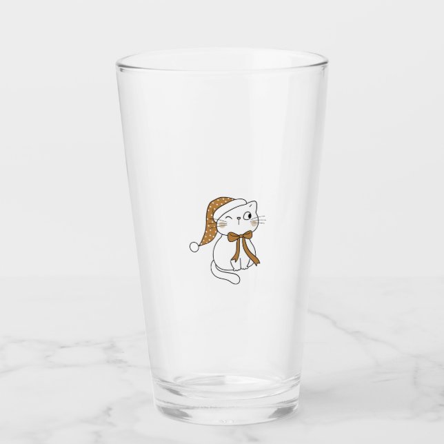 Copo De Pint Winking Winter Cat (Frente)