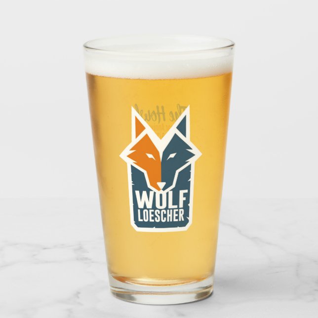 Copo De Pint Wolf Loescher - Howl Anniversário Pint Glass (Frente (Preenchido))