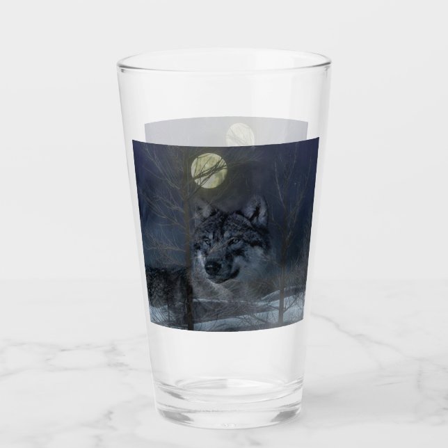 Copo De Pint Wolf Spirit Moon Night (Frente)
