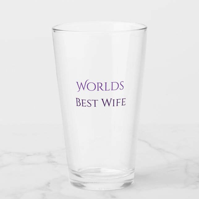 Copo De Pint Worlds best wife Personalized Glass Cup (Frente)