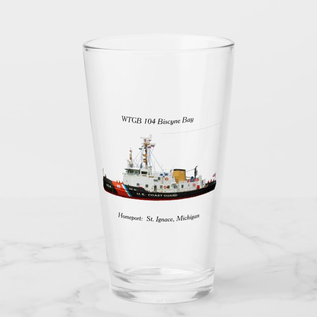 Copo De Pint WTGB 104 Vidro de Biscyne Bay (Frente)