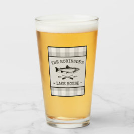 Copo De Pint Xadrez Branca Russa de Peixes do Lago Familiar Oar