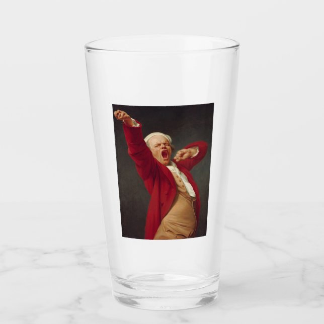 Copo De Pint Yawning Man (autorretrato) (por Joseph Ducreux) (Frente)
