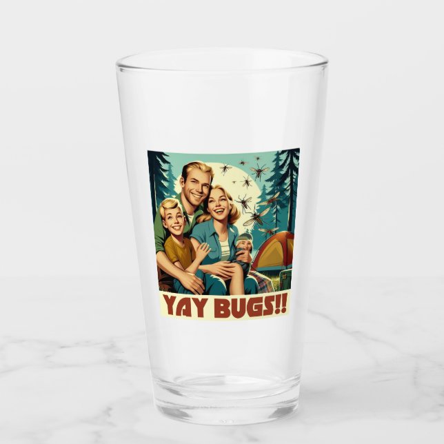 Copo De Pint Yay Insetos Acampando Engraçado (Frente)