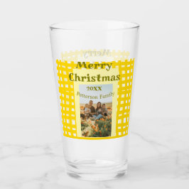 Copo De Pint Yellow white plaid retro Christmas holiday family 