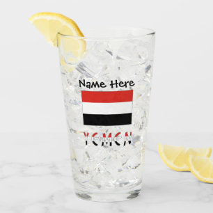 Copo De Pint Yemen Bandeira do Iêmen Preta Personalização