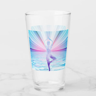 Copo De Pint Yoga Rainbow Color Chakra Bebendo Vidro