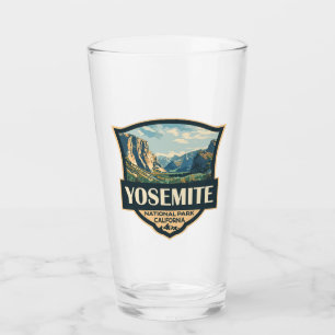 Copo De Pint Yosemite National Park Illustration Retro Crachá