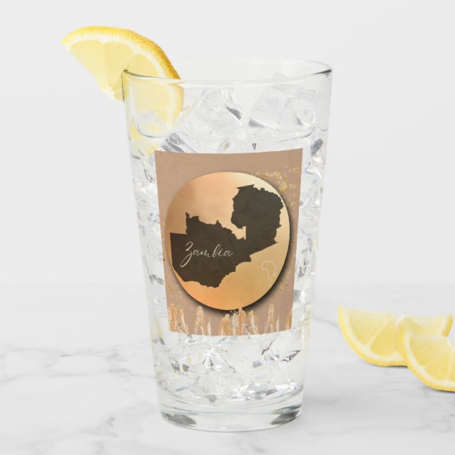 Copo De Pint Zâmbia X África | 2 lados (Gelo frontal)