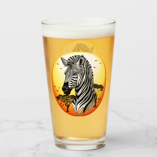 Copo De Pint Zebra African Savanna Wild Animal (Frente (Preenchido))