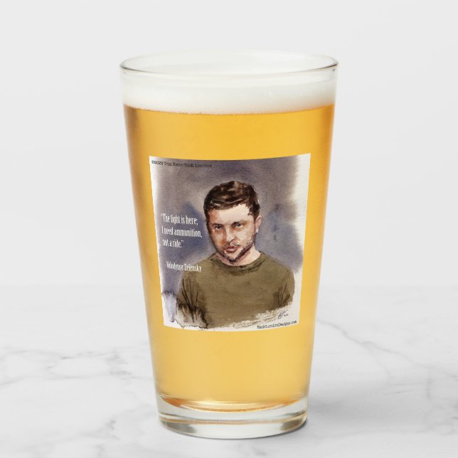 Copo De Pint Zelensky, Volodymir Glass (Frente (Preenchido))