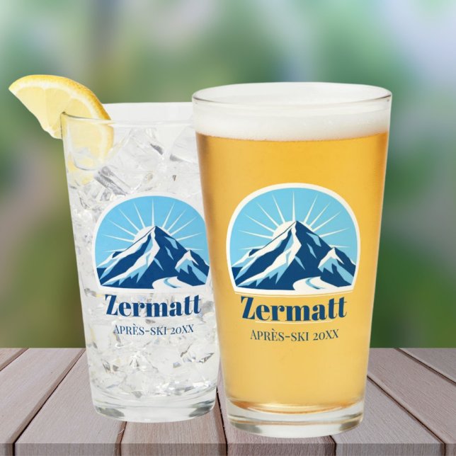 Copo De Pint Zermatt Matterhorn Suiça ski souvenir (Criador carregado)