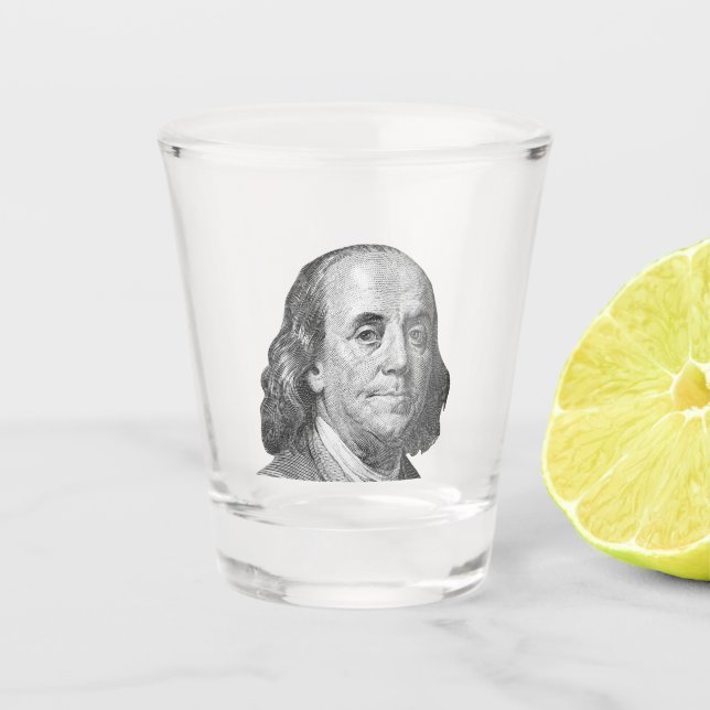 Copo De Shot 100 dólares, Benjamin Franklin (Frente)